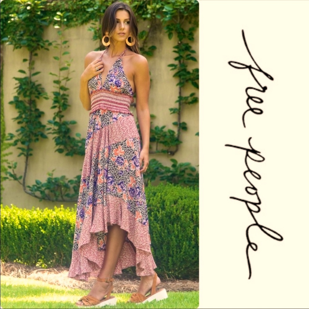 FREE PEOPLE “Gabriela” Halter Dress in “Terracotta” Print - Picture 3 of 12